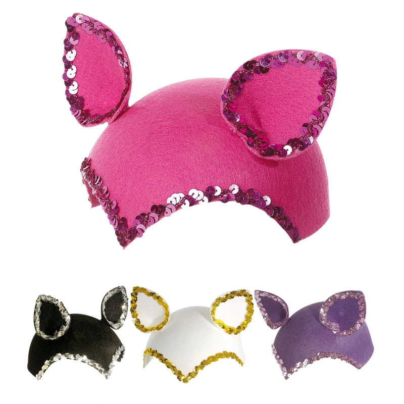 Cat hat with sequins kaka-cepure-ar-fliteriem-widmann-3436c