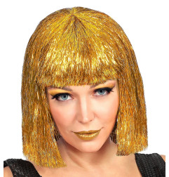 Gold glitzy Vegas wig