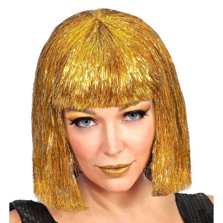 Gold glitzy Vegas wig