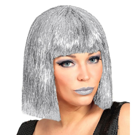 Silver glitzy Vegas wig