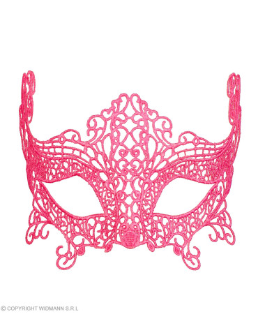 Venēcijas mežģīņu acu maska rozā