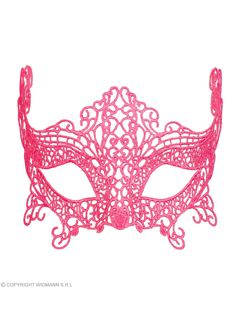 Venēcijas mežģīņu acu maska rozā