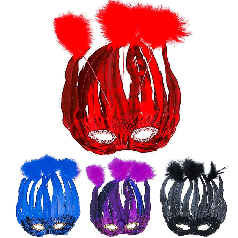 Acu maska ar spalvām melna, sarkana, zila, violeta acu-maska-ar-spalvam-widmann-6588P