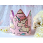 Fabric crown Unicorn, pink auduma-kronis-vienradzis-roza-ditte-party-decorations-MP47