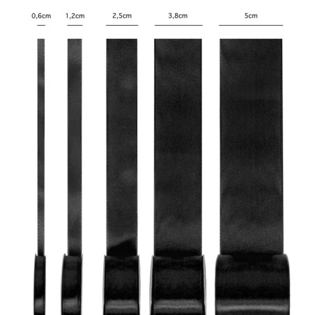 Satīna lente melna 12mm, 23m