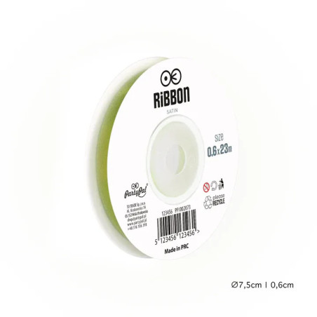 Satin ribbon green 6mm, 23m