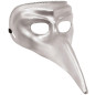 Venetian mask with long nose, silver venecijas-maska-ar-garu-degunu-sudraba-widmann-46899