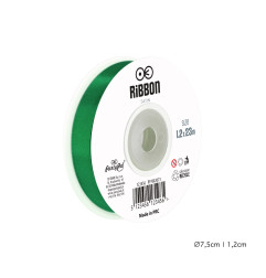 Satin ribbon dark green 12mm, 23m
