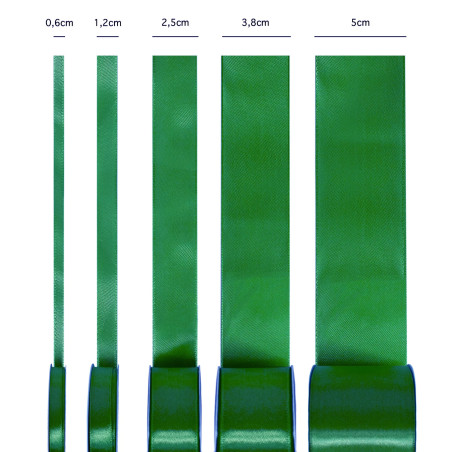 Satin ribbon dark green 38mm, 23m