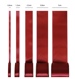 Satīna lente burgundijas sarkana 12mm, 23m