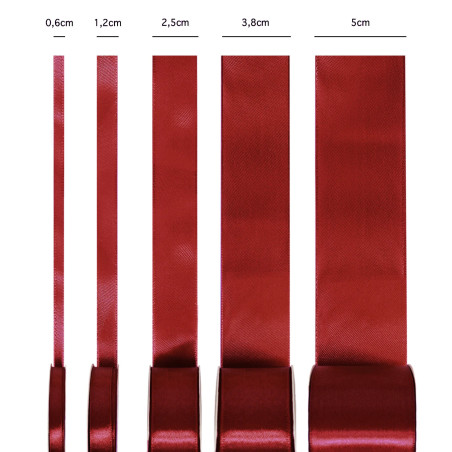 Satīna lente burgundijas sarkana 38mm, 23m