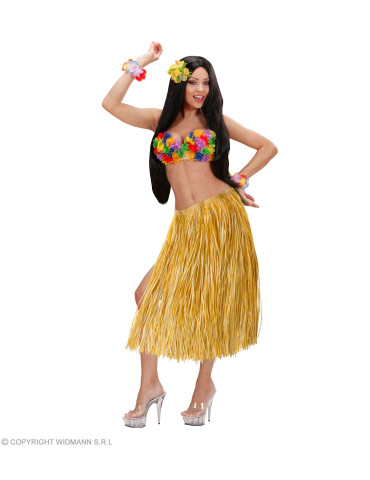 Straw color Hawaiian skirt, 75 cm