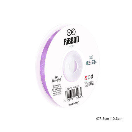 Satin ribbon lilac 6mm, 23m