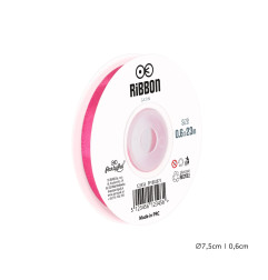 Satin ribbon dark pink 6mm, 23m