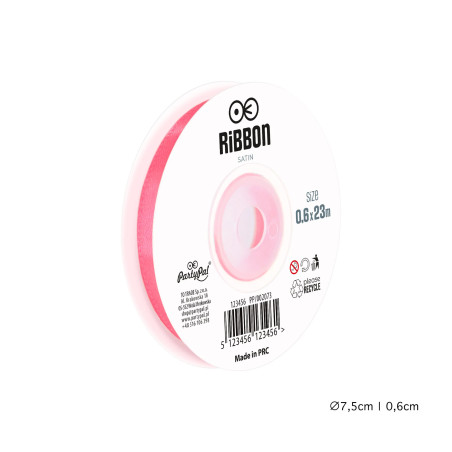Satīna lente rozā 6mm, 23m