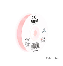Satīna lente gaiši rozā 12mm, 23m