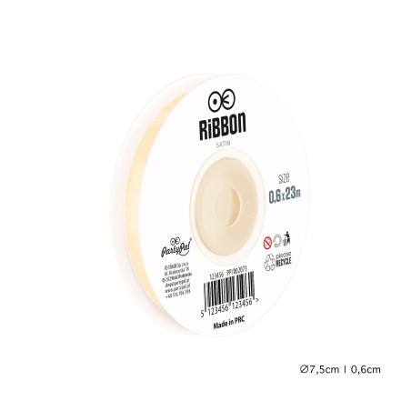 Satin ribbon cream 6mm, 23m
