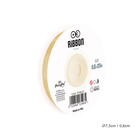Satin ribbon gold 6mm, 23m