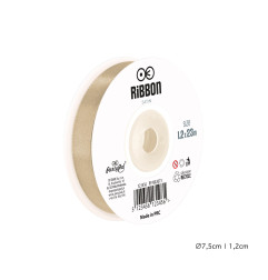 Satīna lente gaiši brūna12mm, 23m