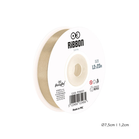 Satīna lente gaiši brūna12mm, 23m