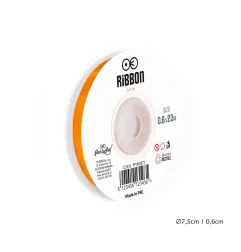 Satin ribbon neon orange 6mm, 23m