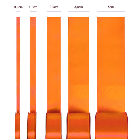 Satin ribbon neon orange 25mm, 23m