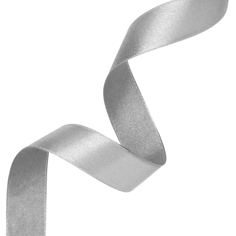 Satin ribbon gray 25mm, 23m satin-ribbon-gray-partypal-146842