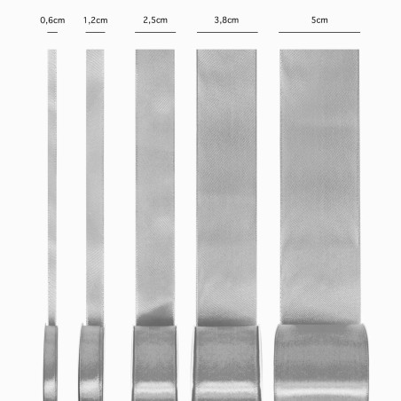 Satin ribbon gray 38mm, 23m