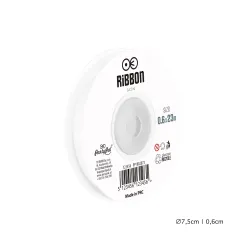 Satin ribbon white 6mm, 23m