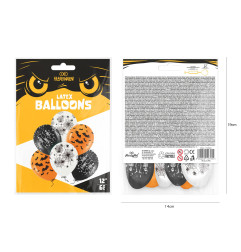 Balloons Halloween mix 30 cm, 6 pcs.