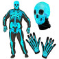 Skeleton costume neon blue, S-XL skeleton-costume-neon-blue-s-xl-widmann-15881