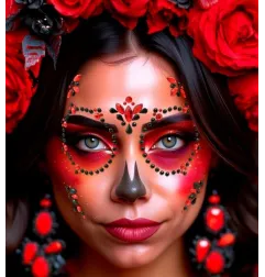 copy of Face jewels - Dia de los muertos red & black
