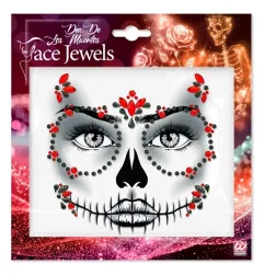 copy of Face jewels - Dia de los muertos red & black