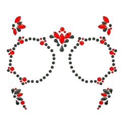 copy of Face jewels - Dia de los muertos red & black