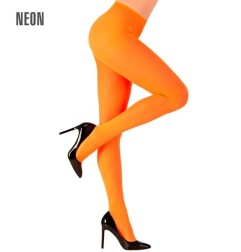 Women's neon orange 40 den fluorescent tights