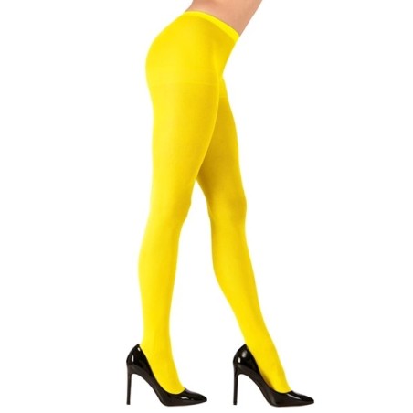 Tights women's 40 den neon yellow UV glow, M-XL