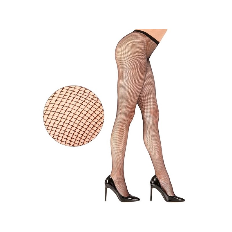 Black fishnet tights, M-XXL Black fishnet tights in sizes M–XXL, women's mesh pattern tights