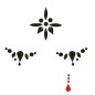 Crystal face stickers in a vampire style, arranged in a dramatic and gothic design, suitable for Halloween or themed events.