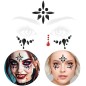 Crystal face stickers in a vampire style, arranged in a dramatic and gothic design, suitable for Halloween or themed events.