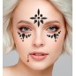 Crystal face stickers in a vampire style, arranged in a dramatic and gothic design, suitable for Halloween or themed events.