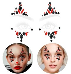 Face crystals and sticker for Harley themed party