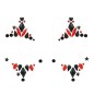 Self-adhesive face crystals Harley for bright party makeup on the model's face