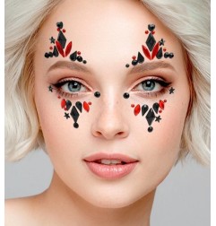 Self-adhesive face crystals Harley for bright party makeup on the model's face