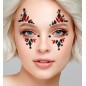 Self-adhesive face crystals Harley for bright party makeup on the model's face