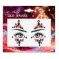 Self-adhesive face crystals Harley for bright party makeup on the model's face