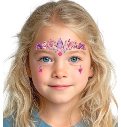 Crystal face sticker Princess in pink tones