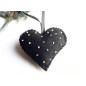 Heart with beads in a gift box, black / white