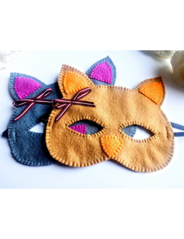 Sejas maska Kaķis ar dekoru