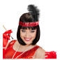 Headband with a red feather