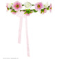 Flower wreath with pink ribbon